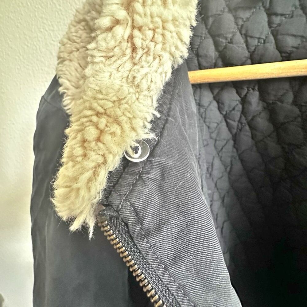 YOUNG FABULOUS & BROKE | Aviator Bomber Zip Jacket Detachable Faux Fur | Medium - Picture 9 of 9